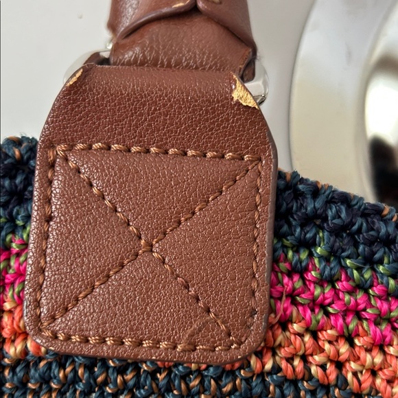 The SAK Multi Coloured Crochet Tote Shoulder Bag Boho Coastal Grandma Super Cute - Picture 10 of 17